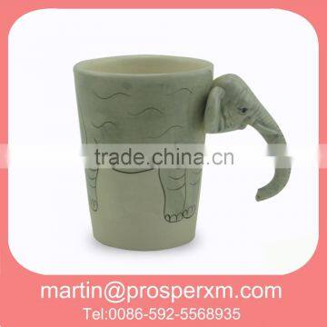 Elephant 3D design ceramic coffee mug wholesale