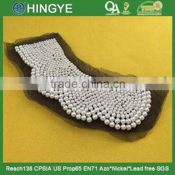 Wholesale Crochet Made White Pearl Beaded Neckline Collar for Garments photo-4