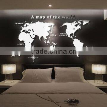 3d Three-dimensional Crystal Wall Stickers/Acrylic World Map Mural photo-4