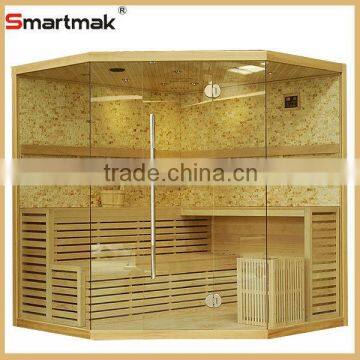 6 person fat burning wooden sauna room