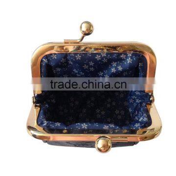 Flower Print Faux Leather Retro Coin Purse With Metal Clip photo-4