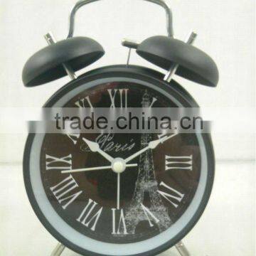 metal classical black paris mini bell clock