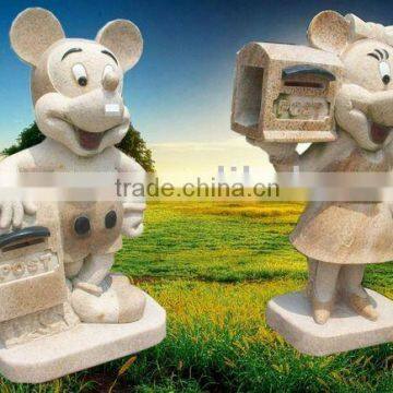 stone mickey mouse mail box in home and garden