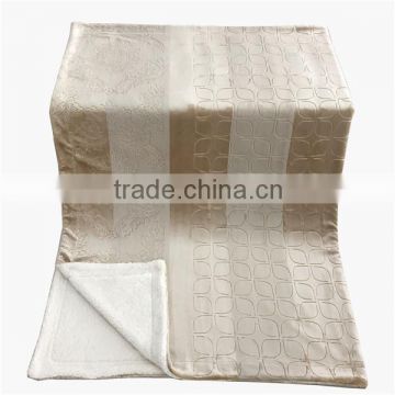 hot sale 2 layer 100% polyester embossed flannel blanket