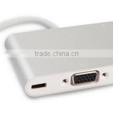 Usb c Hub Digital av Multiport Adapter Type c to Usb3.0 + Vga + Type c Adapter photo-3