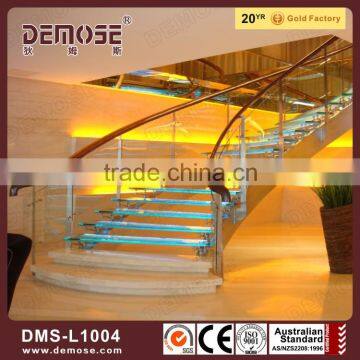 led outdoor stairs lighting glass railing wood stairs