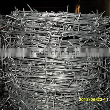 China factory of double strand hot dip galvanized barbed wire /pvc coated barbed wire