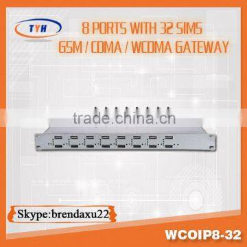 8 port 32 sim cards 2100Mhz wcdma voip gateway call terminal,8 port goip gsm gateway