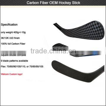 China hockey sticks 3K/12/UD Carbon Fiber OEM hockey sticks composite Senior / Intermadiate/ Junior / Goalie