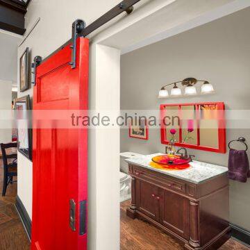 Interior contemporary T style HDF sliding barn doors for bathroom