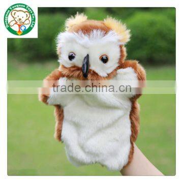 Educational supplier plush toys owl hand puppet