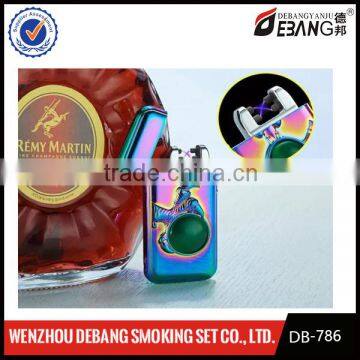 2016 Male gift Arc Lighters ,metal USB Rechargeable Flameless Electric Arc lighter%