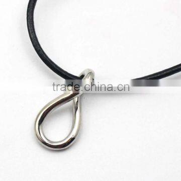 Stainless Steel 8 Symble Pendant Leather Chain Necklace