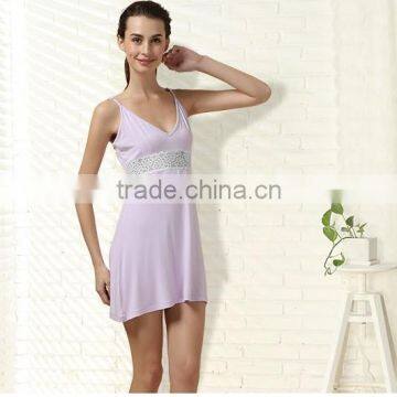 Summer Night skirt Mini Sleeveless Nightgown For women Knitted Modal sleepshirts