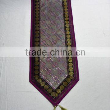 Indian Silk Table Runner With 6 Place Mats & 6 Coaster in Pink Color Size 16*62 photo-4