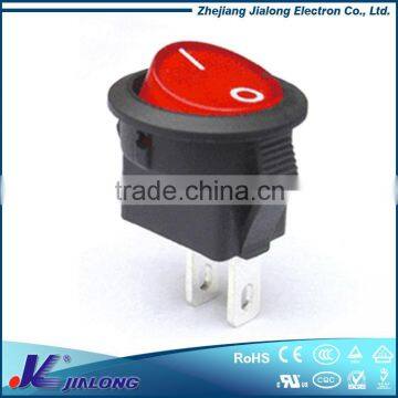 mini round red button rocker switch withlight ON-OFF 2pins dia 16.4mm 3A 250V