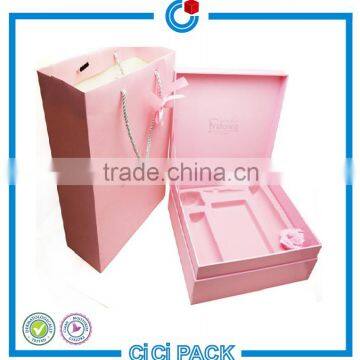 Made of high-grade MDF large pink ribbon logo embossed blister plastic gift box                        
                                                                                Supplier's Choice