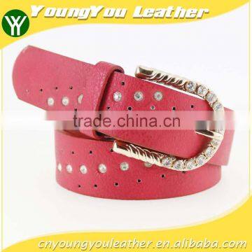 Women's Fashion Rhinestone Studded Belt With Shiny Gold Rhinestone Buckles in Yiwu