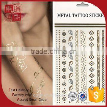 Beauty water transfer customized gold tattoo sticker