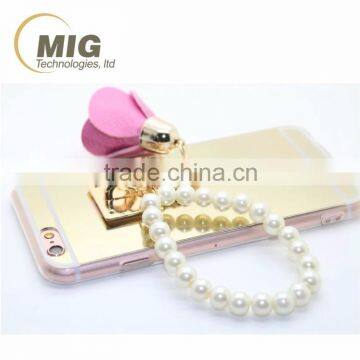NEW Transparent Tpu and pc Phone Case For Apple Iphone 6S With Ring and Luxury Pearl Rose Mobile Phone Case For Apple Iphone 6 photo-3