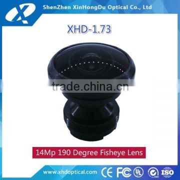 fixed 1/2.3 inch f2.0-2.4 190 degree 1.73mm m12 fish eye linse for cctv camera