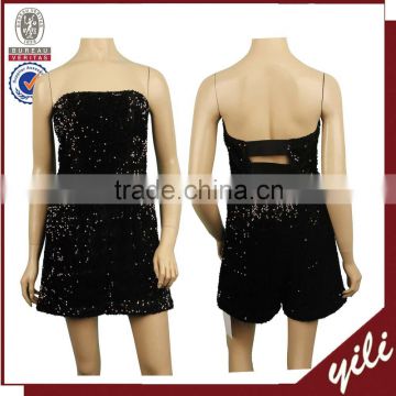 Sleeveless bandage sexy ladies jumpsuit shorts jumpsuit sequin jumpsuit