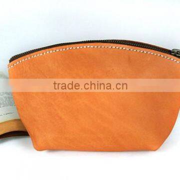 high end European Style leather ladies cow leather cosmetic bag