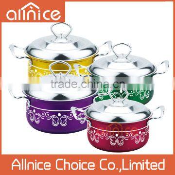 wholesale color printing decal design kitchenware stainless steel/cookware set/kitchen ware