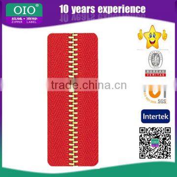 OIO Wholesale Washable Gold Metal Zipper Chain For Bags