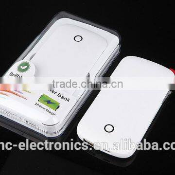 High capacity full color logo print best quality portable polymer lithium battery slim shape built in cable 6000mAh power bank