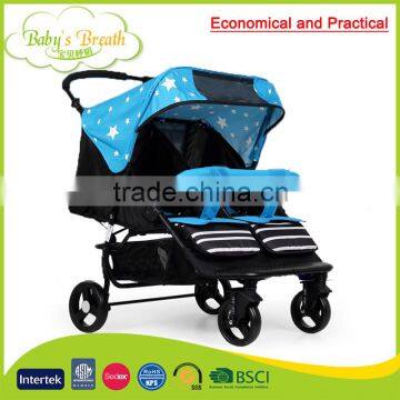 BS-37B economical and practical 3 in 1 twin baby stroller pram with high landscape design