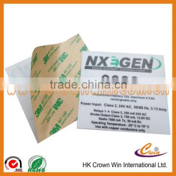 0.25mm plastic adhesive label with 3M glue/PC label/PVC label