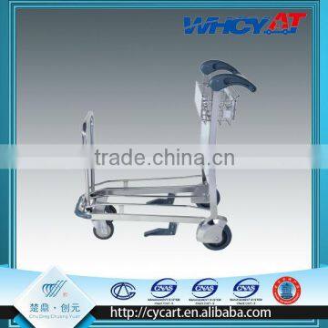 Handle brake stainless steel airport baggage trolley