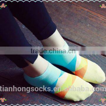 Women happy cotton socks school color block ankle socks custom logo socks wholesale in zhuji