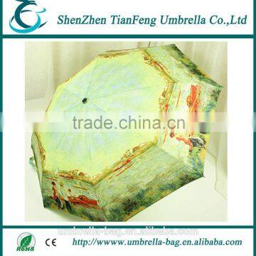 Yellow style umbrella Van Gogh's painting umbrella 3 fold umbrella