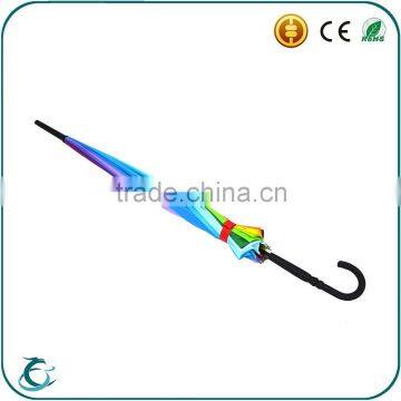 China Factory Wholesale 16 Ribs Custom Rainbow Straight Umbrella photo-6