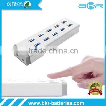 White High Speed 10 PORT USB 3.0 Multi HUB Expansion Splitter Adapter PC Laptop