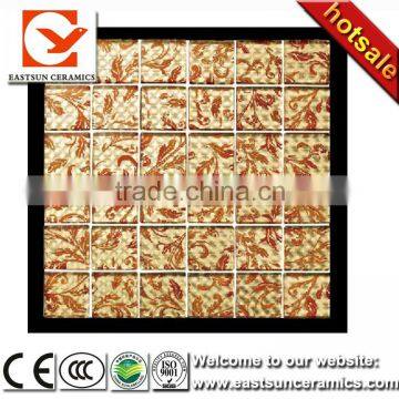 300x300 gold color glass mosaic tile,broken glass mosaic tile,golden select glass and stone mosaic wall tiles