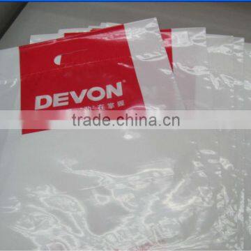 Die cut handle plastic shopping bag