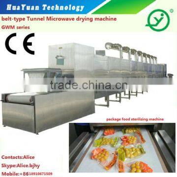 tunnel type industrial microwave package food sterilizing sterilization machine