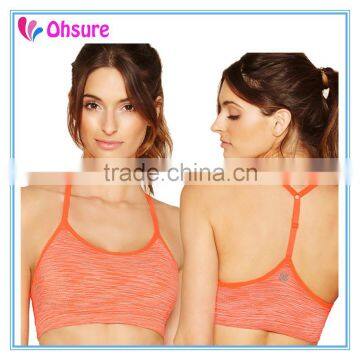 nylon/spandex supportive sports bra womens heathred color active bra