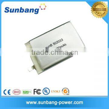 3.7v 500mah Circular Lithium Polymer Battery with PCM