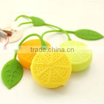 2016 Fashion Custom Color Lemon Shape Silicone Tea Filter Infuser