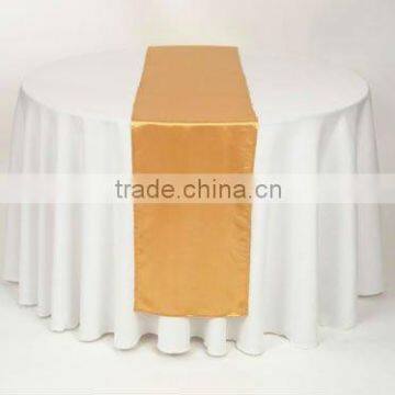 100%polyester gold satin table runner for wedding