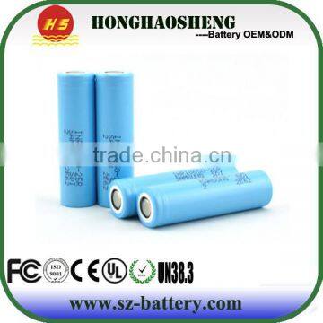 2015 Hottest!!! High quality imr 18650 20amp 2500mah battery 3.7v li-ion battery Vape battery from shenzhen