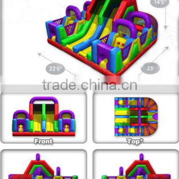 2014 Factory outlet high quality inflatable obstacle course for adult