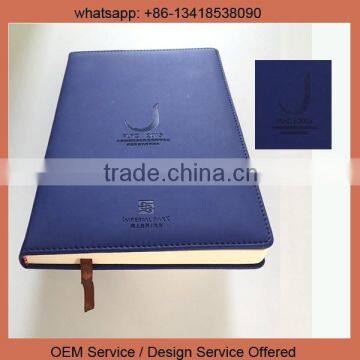 embossed logo and pu leather notebook