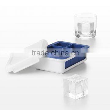 Food Grade colorful silicone ice cube tray with lid