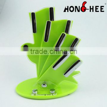 Animal Design, Bird Set Ceramic Knives Acrylic Knife Stand, Kitchen Knife Stand