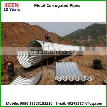 large diameter corrugated steel pipe culvert 10 meters road storm culverts